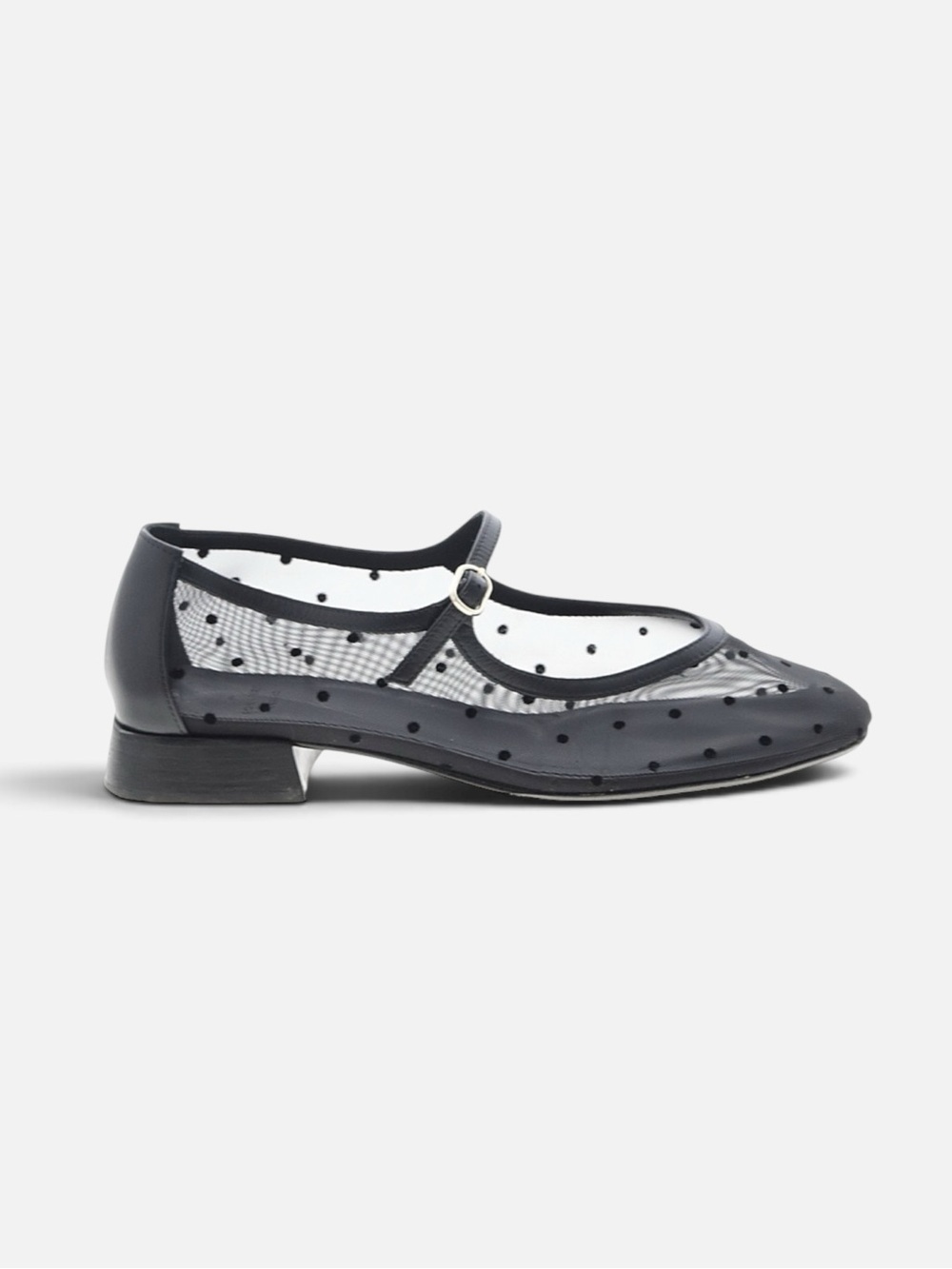 Sézane Aubane Low Babies in Black Mesh Plumetis FR 39 / US 8 - Picture 9 of 11